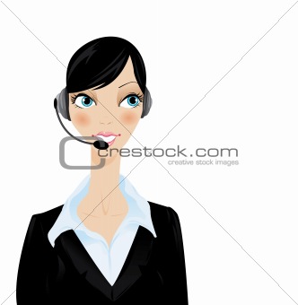 woman with headset 