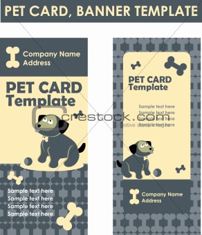 Vector illustration of dog symbol zoo shop business card 