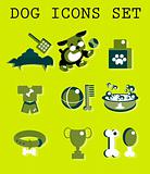 Pet icons set vector doggy