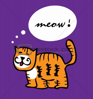 Cat kitty tiger cartoon funny vector illustration