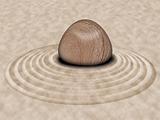 Zen Stone on Sand Garden Circles