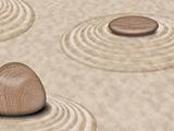Zen Stones on Sand Garden Circles 2