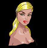 Beauty Blond Woman portrait vector