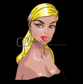 Beauty Blond Woman portrait vector