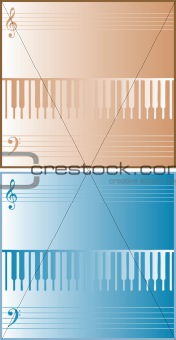 Music backgrounds fake paper cards posters