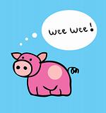 Pig cartoon funny vector illustration