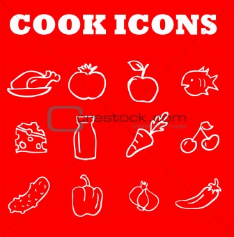 Cook food web icon red 3