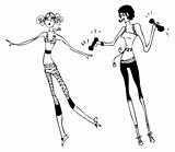 Fashion woman icon doodley tattoo girls part 2 sport and dance