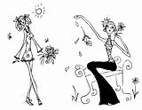 Fashion woman icon doodley tattoo girls part 3 flower and nature