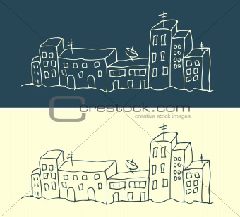 House and street city pattern