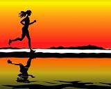 Sport & Fitness running woman health life illustration