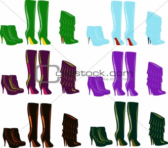 Autumn winter sexy boots,color silhouettes of woman shoes, part 