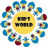 children's, happy kids world emblem, Symbol of Childcare, group 