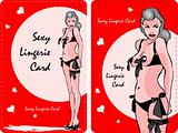 Sexy Lingerie card, lingerie girl shop card, tag, invitation