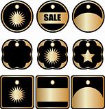 vector gold label sale set gold-framed labels, luxury goods tags