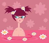 Girl Relax In Flower SPA Bath icon