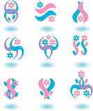 Vector version. Set of different abstract symbols for design