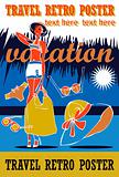 Travel Vacation Retro Poster Sketch Style