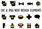 Cats, dogs and other pets and accessories icons 