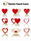 9 Vector heart icons set