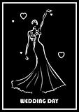 wedding greeting card template vector fake tattoo black and whit