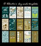 15 Valentin`s day cards templates set. To see similar
