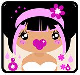 Health and Beauty Girl emblem. Spa icon from big kids icons coll