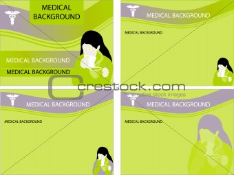 4 medical backgrounds vector