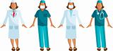 Medical staff - Vector Surgeon, Woman Doctor logo, icons