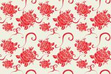 Rose Flowers Seamless vector floral background retro