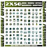 100 green vector environmental icons and design-elements 