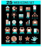 Icon Set for Web Applications - Vector on dark background