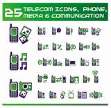 Telecom, media and communication icons. vector Icons for Web App
