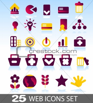 collection of colorful web icons for your web page