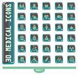 30 shiny Medical icons, button Medicine & Heath Care