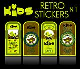 Kids vector set: vintage labels