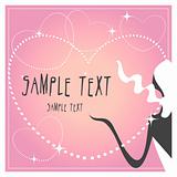 Vector love card jewelry and beauty woman silhouette