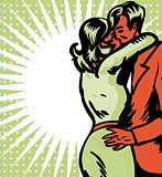 Pop art comic 1 Love Couple Kiss Vector illustration of man and 