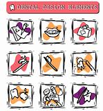 At dentist's office icons set clipart