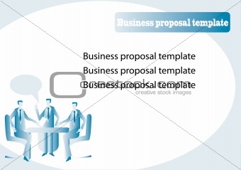 Business proposal template with speaker and speech bobble