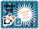 Cute dogs food card template vector poster paper tag with flash