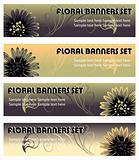 floral design web banners site elements set