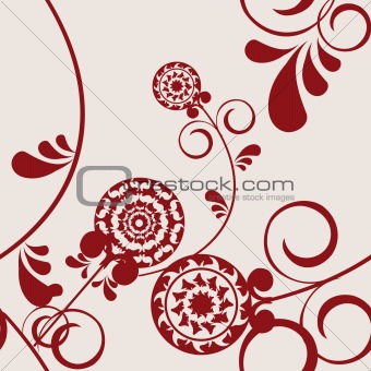 Seamless Abstract Floral  background pattern beige