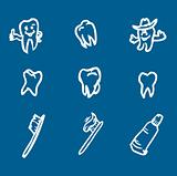 set of abstract teeth vector illustration symbol