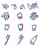 set of abstract teeth vector illustration symbol