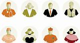 8 Vector Icons diverse people 