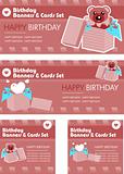 Birthday collection of banners cards tags