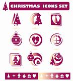 Christmas icons set abstract brand symbols of the new year