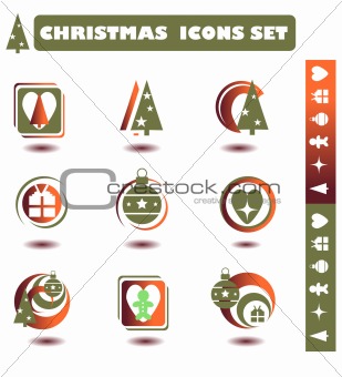christmas elements abstract brand symbols of the new year