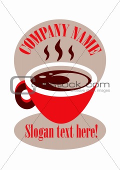 Coffee Cup Sign Label place for company name and slogan